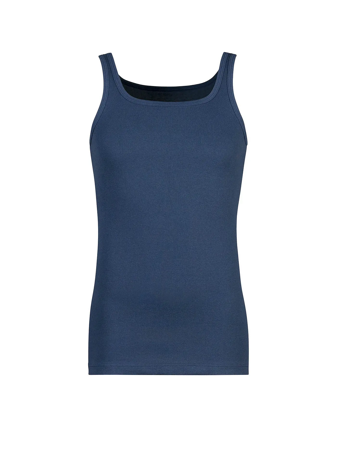 HUBER | Trägershirt - Unterhemd  "Comfort" (Weiß) | blau